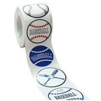 1 Roll/500Pcs Baseball Stickers 1.5inch Labels Roll for Party Supplies Decorations Favors