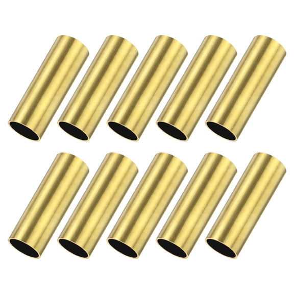 10-Pack 30mm Brass Round Tube, 10mm OD 1mm Wall Thickness Short Brass Seamless Tubing for DIY Crafting/Decorating