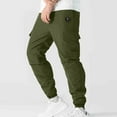 thumbnail image 2 of Xzbqbs Tactical Pants for Men Casual Tapered Stretch Lightweight Work Cargo Pants Drawstring Elastic Waist Jogger Cuffed Pants, 2 of 7