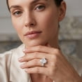 thumbnail image 6 of Rosec Jewels Lab Grown Diamond 5 Carat Oval Engagement Ring (IGI Certified) - Diamond Statement Ring with Side Stones - E-VS1 Quality, 14K White Gold, US 11.50, 6 of 8
