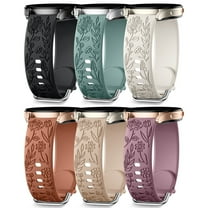 Comvin Compatible With Samsung Galaxy Watch 7 6 5 4 Bands 40mm 44mm/Watch 6 Classic 47mm 43mm/Watch 5 Pro Bands 45mm for Women Lady Girl, Silicone Dressy Fancy Floral Wristbands