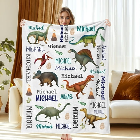 JML USA Personalized Flannel Throw Custom Text Blanket Multiple Sizes for Adults Kids & Pets 2nd Day Shipping Dinosaur Animals Customized blanket JML USA Personalized Flannel Throw Custom Text Blanket Multiple Sizes for Adults Kids & Pets 2nd Day Shipping Dinosaur Animals Customized blanket