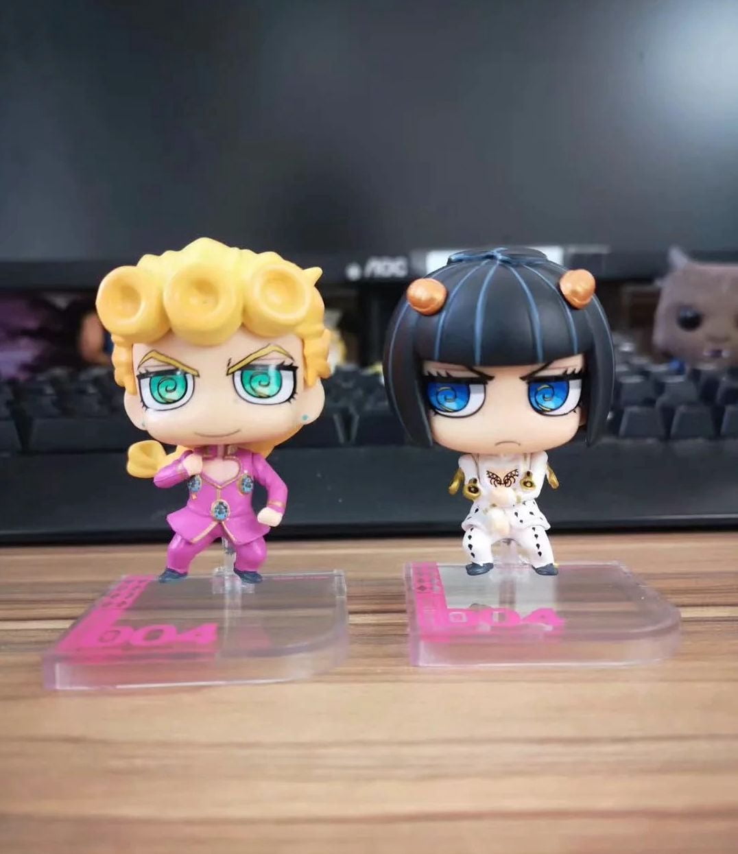 New JoJo's Bizarre Adventure Giorno Giovanna Bruno Buccellati 2PC (Q Ver) Character Anime Model Statue Action Figures Desktop Ornament Popular Decorations Fan Souvenirs Creative Gift Collectable