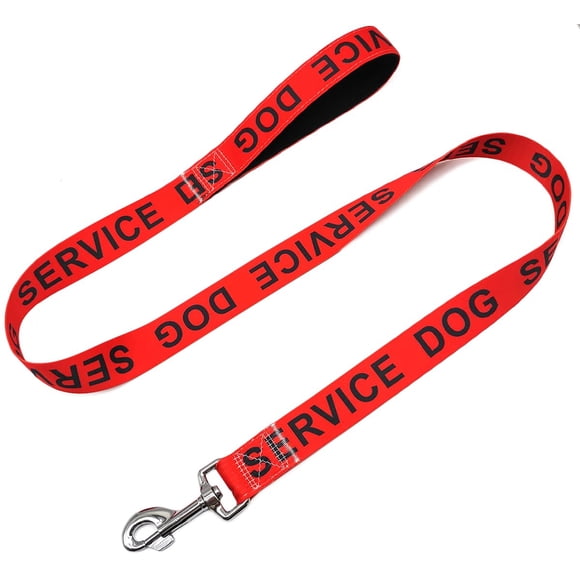 MayPaw 4FT Service Dog Leash, 1" and 1.25" Wide Nylon Dog Leash with Comfortable Neoprene Handle, Great for Medium to Extra-Large Dogs (4ft x 1", Red)