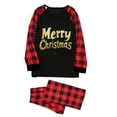 thumbnail image 2 of Odeerbi Christmas Pajamas for Family Plaid Holiday Long Sleeve Family Christmas Pajamas Matching Sets Mom Fashion Casual Plaid Print Tops Pants Sleepwear Family Matching PJs Set Black, 2 of 4