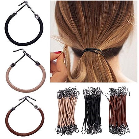 Janedream 15pcs Elastic Hair Bands 3 Colors Women Girl Gum Hook