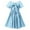 Light Blue, variant on BRGZLK Girls Summer Dress Trendy Solid Color Ruffle Sleeve Round Neck Tiered A-Line Dress Casual Tie Back Princess Dress Light Blue 5-6 years
