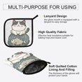 thumbnail image 3 of Yayeee Oven Mitts and Pot Holder Set of 2 Heat Resistant Kitchen Gloves Baking Hot Pad, Beige Cute Cat, 3 of 5