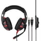 thumbnail image 1 of Auriculares Estéreo Usb Led De 3,5 Mm Auriculares Para Juegos De Pc Competitivos Bajos Con Micrófono Blackred Monstrate EL006507-00, 1 of 6