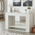 thumbnail image 5 of Spaco 47" Console Table, Hallway Table, Modern Mirrored Sofa Table for Indoor as Living Room, Bedroom, White, 5 of 10