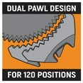 thumbnail image 6 of GearWrench 81011P - 120XP 1/4" Drive Standard Head Flat Metal Grip Ratchet, 6 of 8