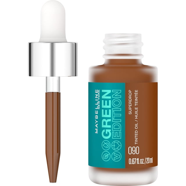 Base de aceite teñido Superdrop de Makeup Maybelline Green Edition, 90 ml