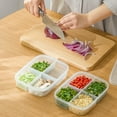 OAVQHLG3B Divided Veggie Tray with Lid Vegetable Storage Square