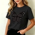 thumbnail image 2 of ZVNAΖH Girls' Butterfly Print T-Shirt, Kids Cotton Short Sleeve Crew Neck Casual Top for 2-12 Years, 2 of 5
