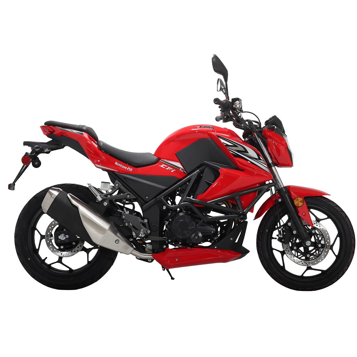 X-Pro Hurricane 250 Electronic Fuel Injection Gas Motorcycle with 6-Speed Manual Transmission, Electric Start! 17" Wheels! Assembled In Crate!