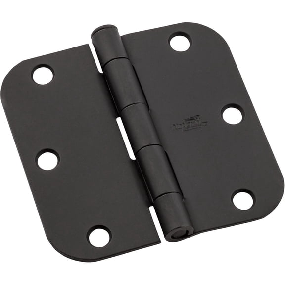 National Hardware N830-423 3-1/2 Rounded Corners Black Door Hinges 3 Count