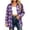 *Purple, variant on ClodeEU Women's Plaid Button Down Long Sleeve Shirt Jacket,Casual Loose Shirt Black,Women's Plus L