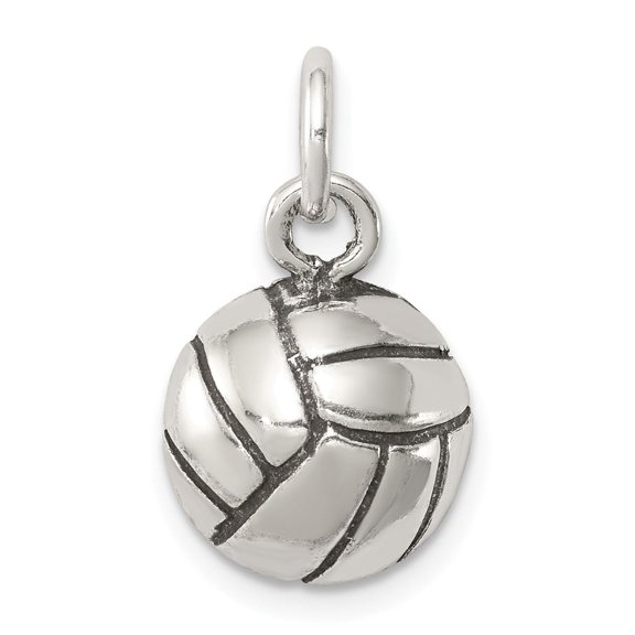 Sterling Silver Volleyball Pendant Necklace for Women or Unisex with 3D Sport Design, 925 Solid Silver Athletic Jewelry for Team Spirit and Passion for the Game
