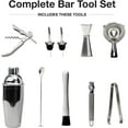 thumbnail image 3 of Excello Global Products Barndoor Bartender Cabinet with 12 Piece Bar Tool Set: The Perfect Kit for Home Bartenders (Rustic Brown), 3 of 8