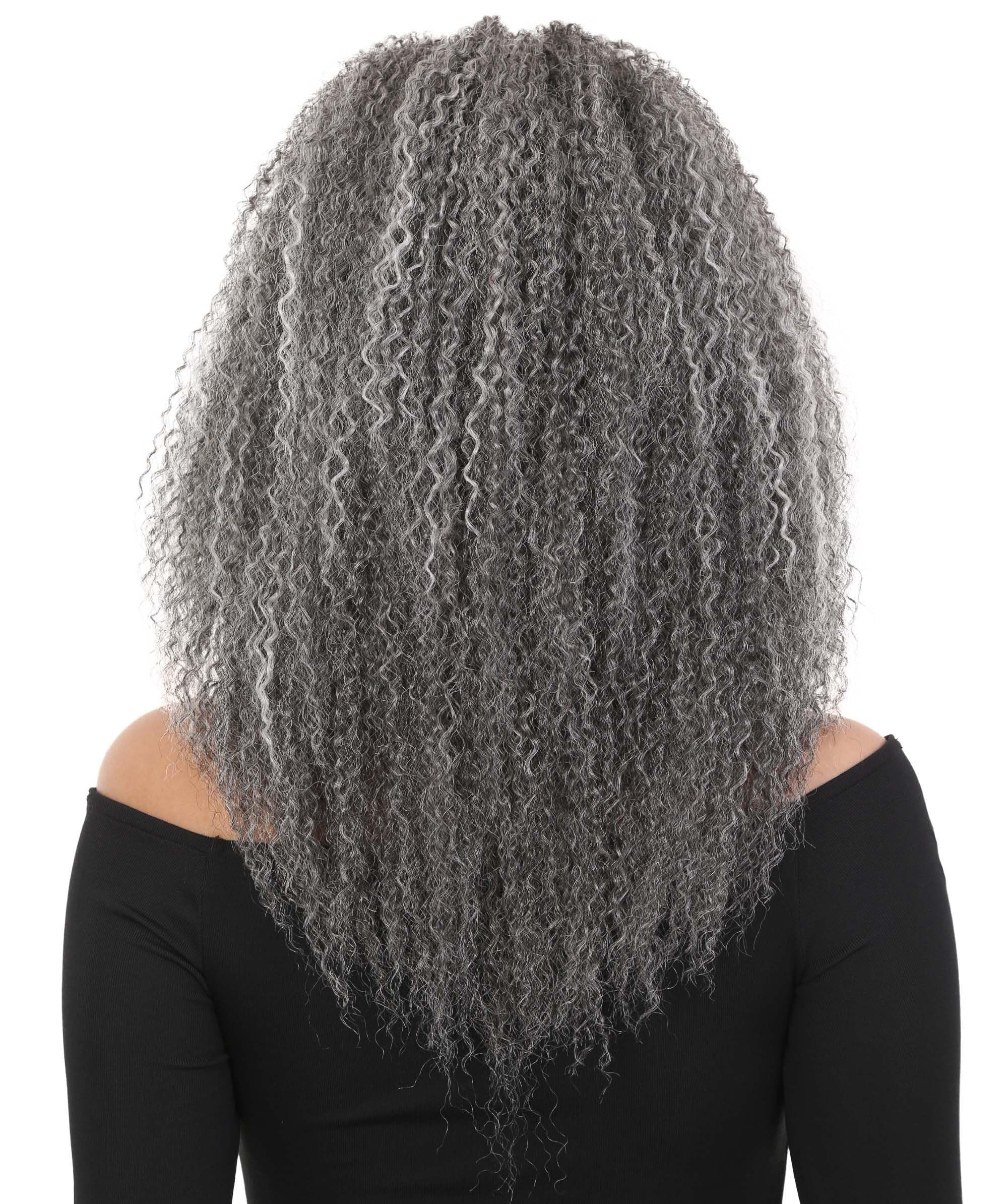 LUXLUXE Adult Women's Rosario Half Wig – 20-Inch Curly Body Wave, Ash Gray, Heat-Resistant Human Hair Blend