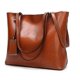 thumbnail image 1 of 2026 Handbags Waxing Leather Bucket Bag Simple Double Strap Handbag Shoulder Bags All |shoulder Bags Brown, 1 of 5