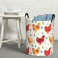 thumbnail image 6 of Fuzoiu Colorful Flower Chickens Print Circular Hamper,Laundry Basket with Handle,Collapsible Laundry,Dirty Clothes Storage Basket,for Bedroom Bathroom Dorm Living Room-Small, 6 of 6