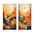 thumbnail image 2 of Designart "Bold horizon Canyon Desert VIII" Canyon Framed Wall Art Set Of 2 - Yellow Landscapes Frame Gallery Set For Office Decor, 2 of 7
