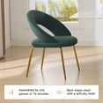 thumbnail image 6 of NEW Green Velvet Dining Chair with Curved Backrest and Gold Metal Legs for Kitchen or Dining Room, 6 of 9