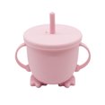 thumbnail image 1 of Homoyoyo 1Pc Spill Proof Pink Drinking Water Bottle Silica Gel Cup with Lid for Everyday Use, 1 of 8