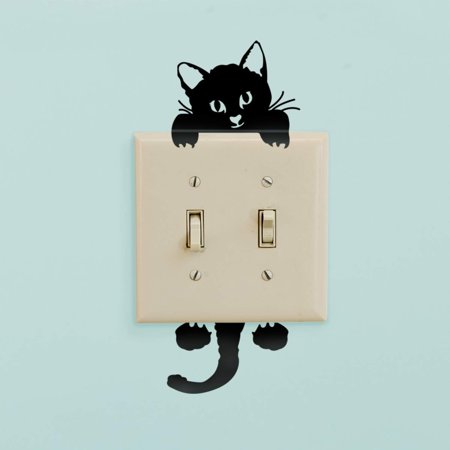Kitty Cat - 8" x 3" - Cute Home Apartment Kids Boy Girl Bedroom Nursery Playroom Living Room Light Switch Decor - Laptop Computer Skin Car Bumper Sticker Designs