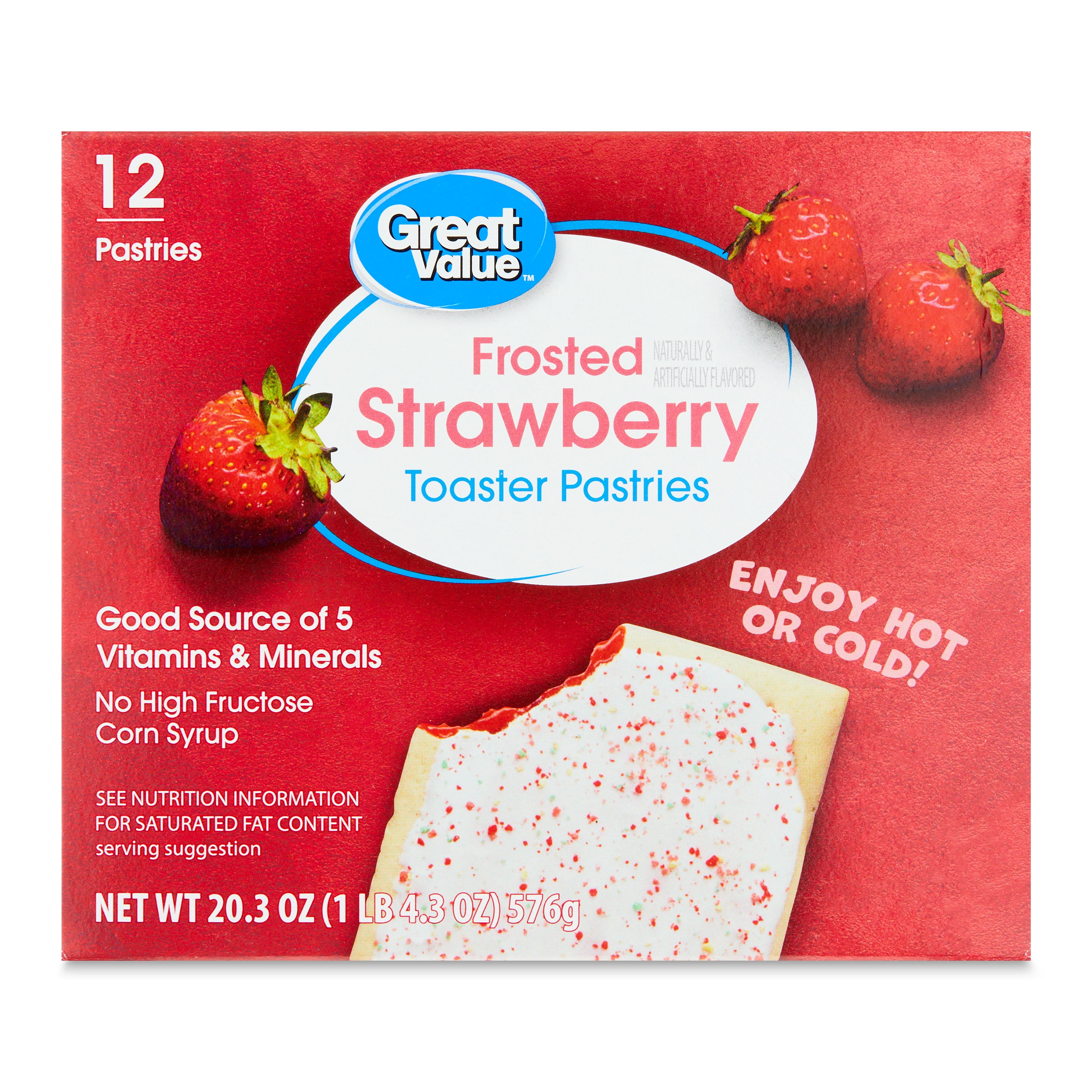 Great Value Frosted Strawberry Toaster Pastries, 20.3 oz, 12 Count