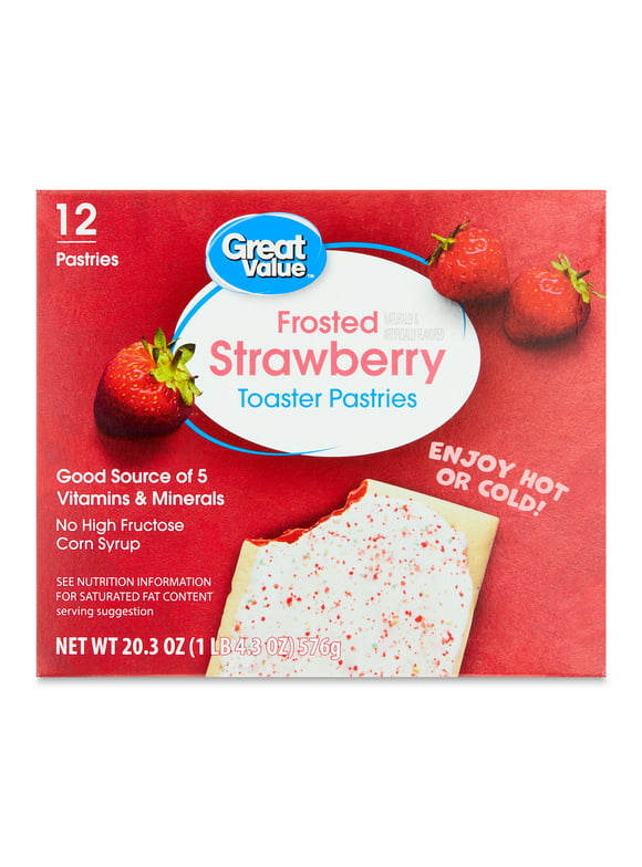 Great Value Frosted Strawberry Toaster Pastries, 20.3 oz, 12 Count