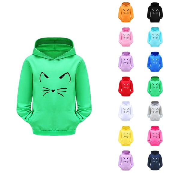 Girls Hoodie Kids Clothes Child Toddler Boys Girls Long Sleeve Cartoon Prints Warm Hoodie Pullover Tops Kids Outfits Sweat Suit