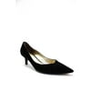 Pre-owned|Escada Womens Low Heel Pointed Toe Pumps Black Suede Size 38