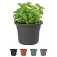 thumbnail image 5 of Bloem Posy 10" Round Plastic Planter, UV-Resistant Indoor/Outdoor Pot, Charcoal, 5 of 5