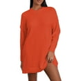 thumbnail image 1 of Faithtur Pull Tricoté Automne Hiver pour Femmes Couleur Unie Manches Longues Col Rond Long Tricoté, 1 of 9