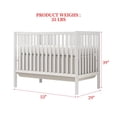 thumbnail image 3 of iRerts 5 In 1 Convertible Baby Crib, Wood Convertible Crib Toddler Bed with Wood Legs, Converts from Baby Crib to Toddler Bed, Fits Standard Full-Size Crib Mattress, Easy to Assemble, White, 3 of 8