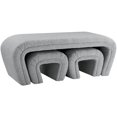 thumbnail image 1 of Meridian Furniture Odelia Grey Boucle Fabric Bench, 1 of 10