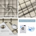 thumbnail image 4 of Linen Buffalo Check Blackout Curtains for Bedroom/Living Room, Thermal Insulated Kitchen Curtains, Retro Black Lines Grid Pattern Grommet Darkening Window Treatment Drapes 52"x84"x2, 4 of 8