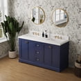 60" Bathroom Vanity with 2 Sink,Bathroom Storage Cabinet with Marble ...
