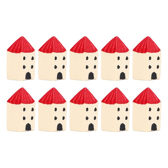 10 Uds. Adornos de casa roja en miniatura, resina innovadora de estilo mediterráneo 1:12, modelo de casa de muñecas en miniatura