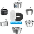 thumbnail image 4 of Cat Water Fountain Filters, Cat Fountain Replacement Filters for 67oz/2L & 108oz/3.2L & 135oz/4.0L Stainless Steel Adjustable Water Flow Pet Water Fountain (12 Filters & 12 Sponges), 4 of 7