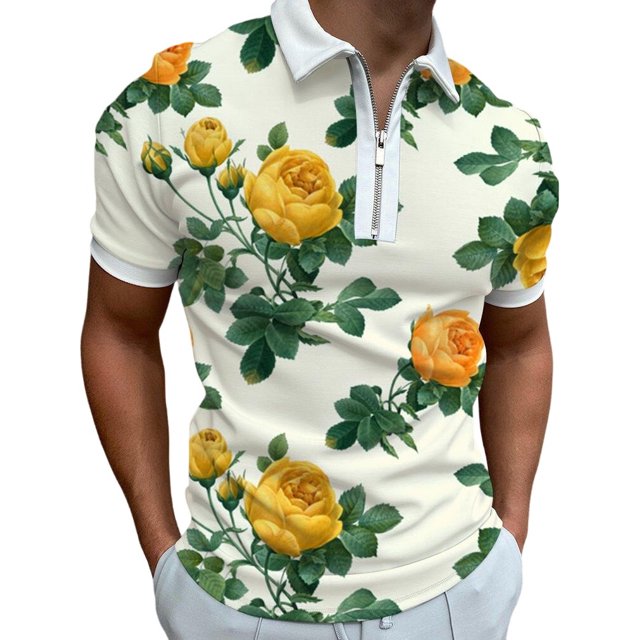Polo moderno con estampado especial y cremallera para hombre