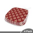 thumbnail image 2 of Fleur De Lis Dining Chair Pad, French Royalty Coats of Arms Lily Vintage Kingdom Classic Heraldry, Water Resistant Pillow with Straps for Kitchen Seats, 4 Pieces Set, Peach and Vermilion, by Ambesonne, 2 of 5