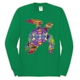 thumbnail image 2 of Wild Bobby, Colorful Rainbow Sea Turtle Animal Lover Mens Long Sleeve Shirt, Kelly, 3XL, 2 of 3