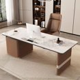 thumbnail image 3 of Luxury Study Office Desk Wooden Reception Standing Corner Writing Office Desk Modern Escritorios De Oficina Office Furniture My Lux Decor Round, 3 of 12
