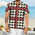 thumbnail image 2 of FINALGANG Mens Short Sleeve Polo Shirt Casual Print Button Front Relaxed Fit Collared Shirt For Summer Beach Vacation Daily Wear Beige XL, 2 of 7