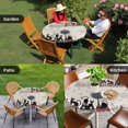 thumbnail image 4 of Black Cat Round Tablecloth for 55-60 Inch Tables, Fitted Table Cover with Elastic Edge, Cartoon Modern Art Waterproof Outdoor Table Cloth Protector for Patio Garden Dinner Picnic, 4 of 9