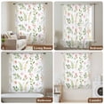 thumbnail image 5 of Pink Green Botanical Semi Sheer Curtains Drapes for Living Room,Bedroom,French Doors Window 45 Inches Long,Spring Watercolor Floral Leaf Plant Rod Pocket Chiffon Curtain Drapery Voile Draperies Panel, 5 of 8
