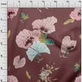 thumbnail image 3 of oneOone Viscose Jersey Red Fabric Leaves & Floral Quilting Supplies Print Sewing Fabric By The Yard 60 Inch Wide, 3 of 7